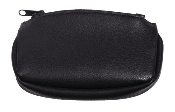 OVAL ZIPPER POUCH LEATHER